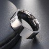 Wedding Band Ring for Men or Women 8mm Stainless Steel 1 Ct Emerald Cut Cz Ginger Lyne Collection - 3 of 4