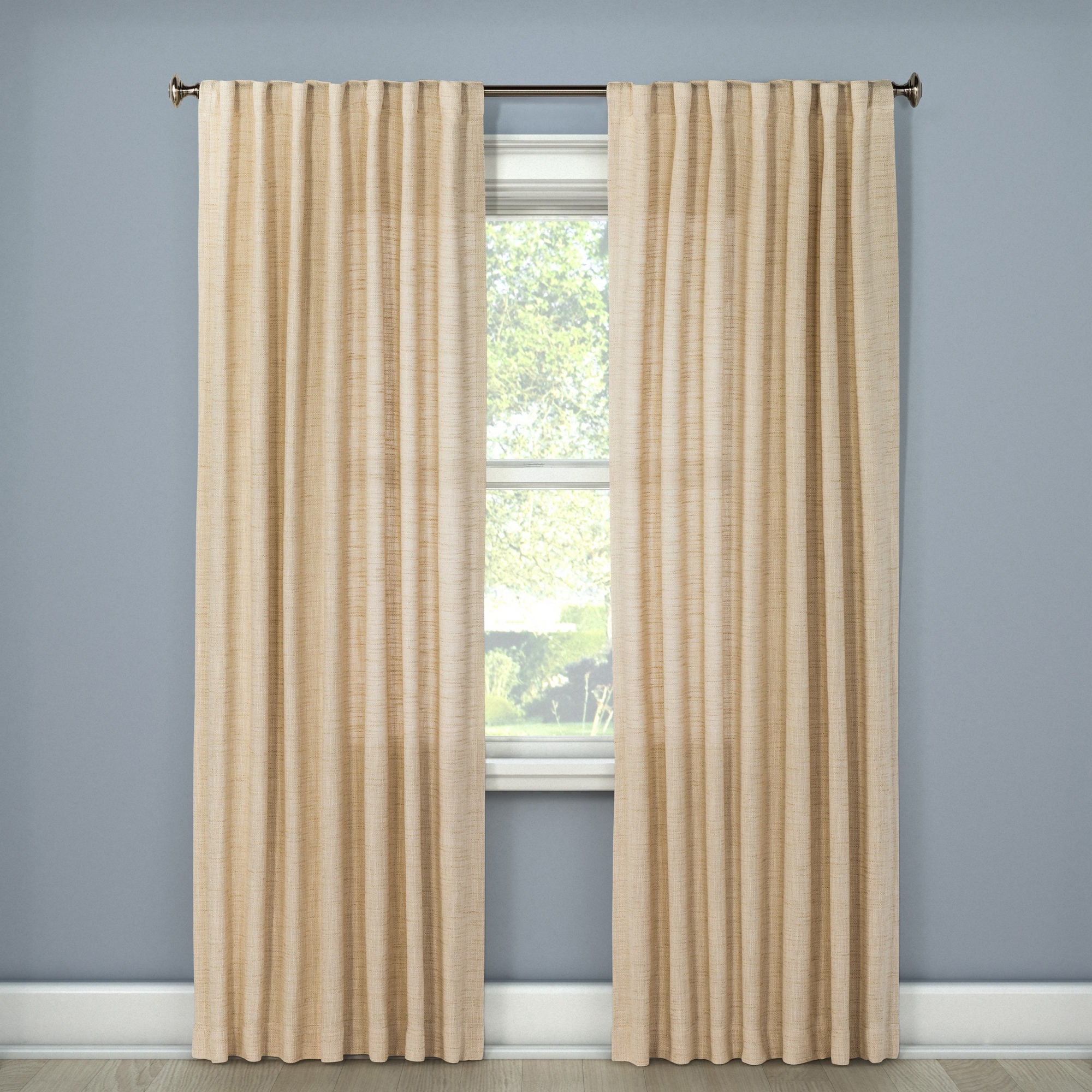 54"x95" Light Filtering Textured Weave Window Curtain Panel Cream - Threshold™
