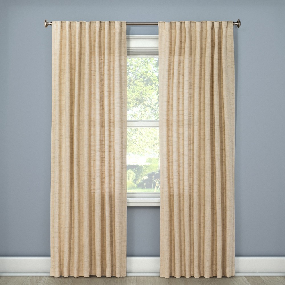 108x54 Textured Weave Back Tab Window Curtain Panel Cream - Threshold was $34.99 now $17.49 (50.0% off)