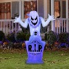 Gemmy Halloween Inflatable Ghost and Tombstone with Flickering Black Lights, 5 ft Tall, Multi - 2 of 4