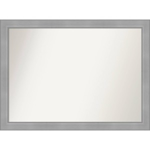 42" x 31" Non-Beveled Vista Brushed Nickel Bathroom Wall Mirror - Amanti Art: Rectangle, Polystyrene Frame, Wall Mounted - 1 of 4