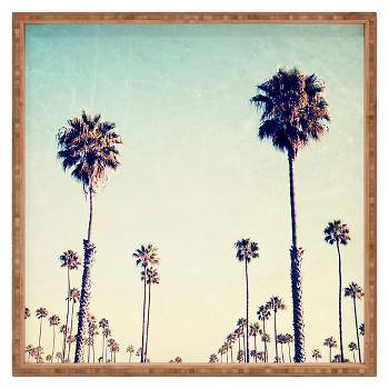 Medium Bree Madden California Palm Trees Square Tray Blue - Deny Designs