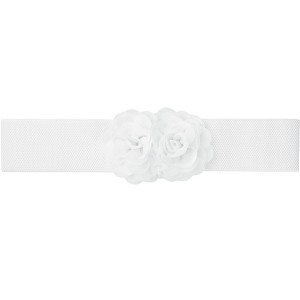 Elerevyo Women's Big Double-Flower Stretchy Elastic Wide Chunky Dress Waistband Belts - 1 of 4