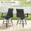 Tangkula 3 PCS PE Wicker Patio Swivel Bar Set Table & Chairs w/ Quick-Drying Foam - 3 of 4