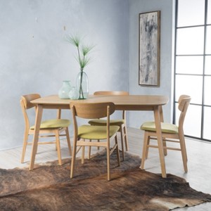 GDFStudio Balfern 5 Pieces Mid Century Modern Upholstered Wood Dining Set - 1 of 4