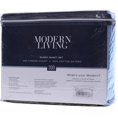 Shadow Blue 300 Thread Count Cotton Full Sheet Set