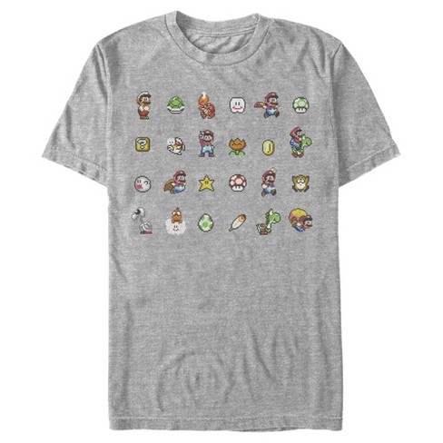 Men's Nintendo Super Mario Items and Characters Panel T-Shirt - image 1 of 4