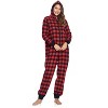 Ashford & Brooks Women's Flannel Hooded One Piece Pajama Union Jumpsuit - 2 of 4