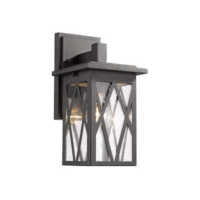 Chloe Lighting Anthony Transitional 1 Light Textured Black Outdoor Wall Sconce 12" Tall