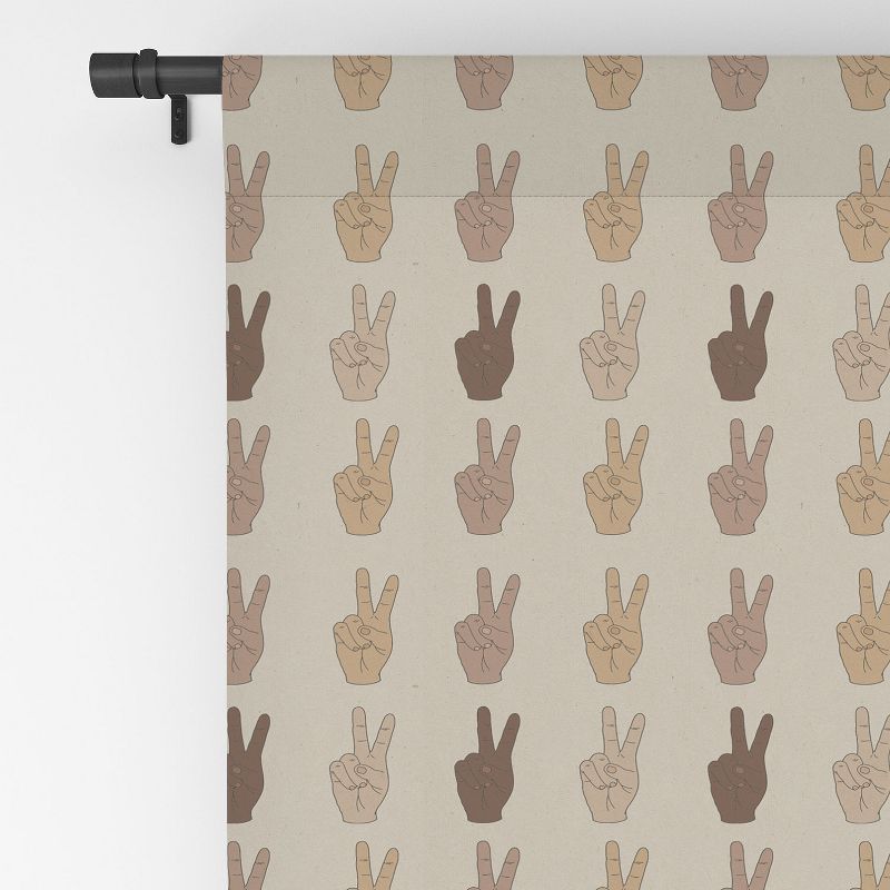 Iveta Abolina Peace Hands Tan 64" x 50" Single Panel Room Darkening Window Curtain - Deny Designs, 4 of 5