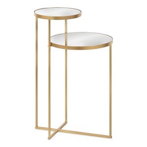 Kate and Laurel Peero Round Metal Side Table, 12x15x24, Gold - 1 of 4