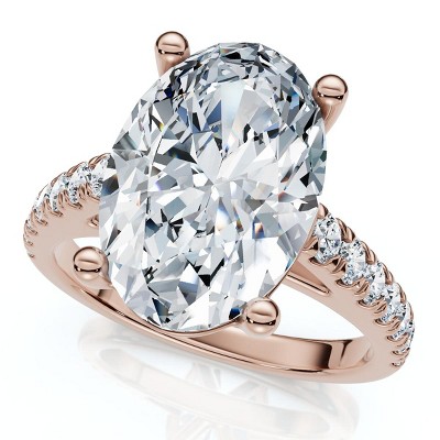 Pompeii3 Certified 2 3/4Ct Oval Accent Diamond Engagement Ring 14k Gold or Platinum Lab G