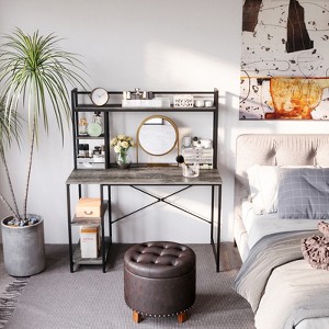 Bestier 47” Computer Desk with Hutch and Adjustable Storage Bookshelf, 55” Tall Simple Office Desk with Shelves - 1 of 4