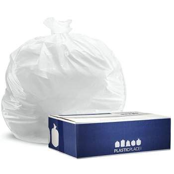 Plasticplace 32-33 Gallon Trash Bags, White (150 Count)