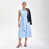 Women's Tie-Waist Midi Shirtdress - A New Day™ Blue - 4 of 4