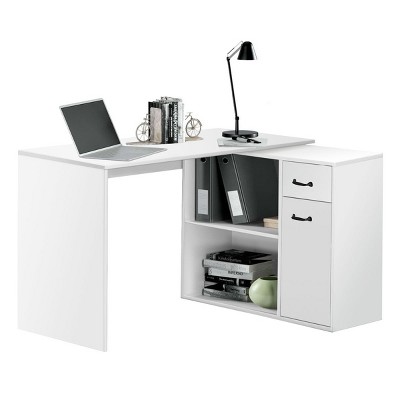 Hoffree Modern Design L-Shaped 68" Rotating Computer Desk with Storage For Writing Study