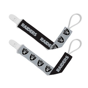 BabyFanatic Officially Licensed Unisex Pacifier Clip 2-Pack - NFL Las Vegas Raiders - Officially Licensed Baby Apparel - 1 of 4