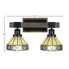 Toltec Lighting Tacoma 2 - Light Vanity in  Black/Painted Wood with 7" Diamond Peak Art Glass Shade - 2 of 2