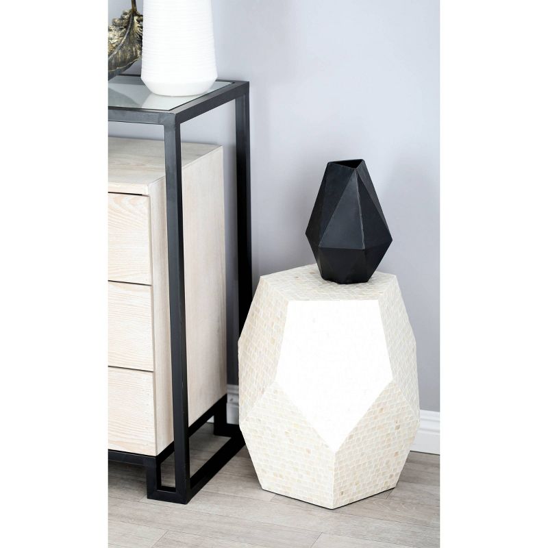 Contemporary Mussel Shells and Wood Accent Table Dark Gray - Olivia &#38; May, 3 of 6
