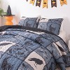 Hachikiko Halloween Raven & Skull 3-Piece Polyester Quilt Set - 88"x92" Quilt + 20"x26" Shams (2 Pack) for Spooky Bedroom Decor - 4 of 4