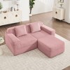 VASIP  Modular Boneless Cloud Sectional Sofa Loveseat | 2-Seat with Deep Seat and Pillows,Modern Corduroy Fabric for Living Room,Pink - 3 of 4