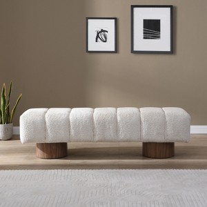Bella Depot 64''W Upholstered Dining Bench for Dining Room, No-Assembly End of Bed Entryway Bench Ottoman for Bedroom Living Room - 1 of 4