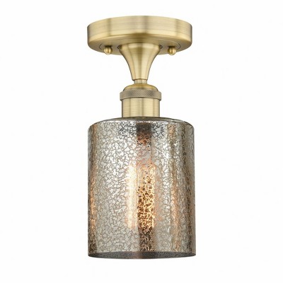 Cobbleskill - 1 Light Semi-Flush Mount In Art Deco Style-9.75 Inches Tall and 5 Inches Wide
