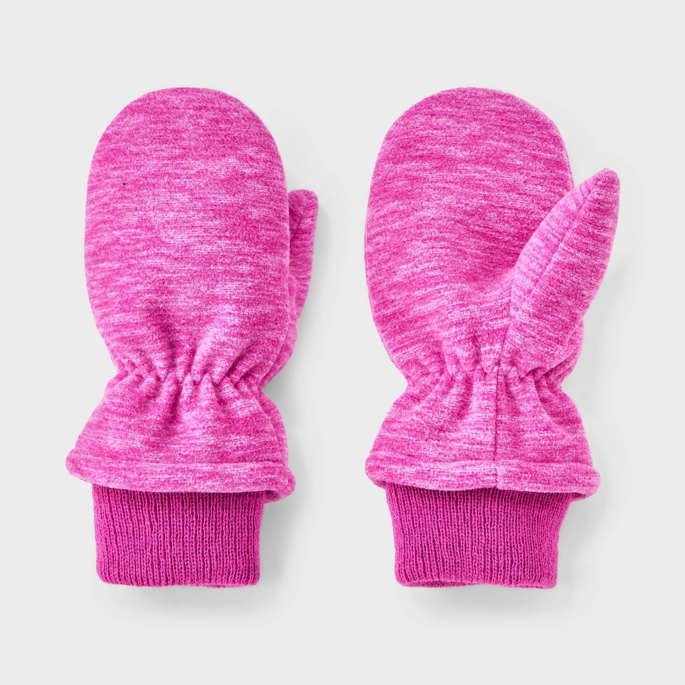 Toddler Girls' Fleece Mittens - Cat & Jack™ Pink 2T-5T