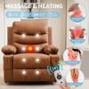 Oversized Recliner Chair, 360 Swivel Rocker Recliner, Manual Glider Chair with Cup Holder, Massage and Heat, Small Single Sofa Chairs - 4 of 4