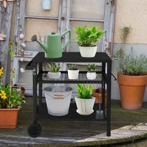 Winado Stainless Steel Flattop Grill Cart Movable BBQ Trolley with Two Wheels, Hooks - 1 of 4