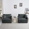 Chenille Upholstered Armrest Sofa Set of 2, Armchairs with Toss Pillows, High-End Living Room Side Chairs - 2 of 4