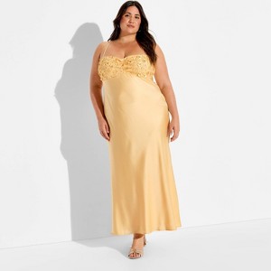 gold sequin dress target Women's Maxi Satin Empire Waist elegant gold cocktail dress