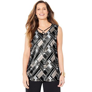 Catherines Women's Plus Size Anywear Tank - 1 of 4