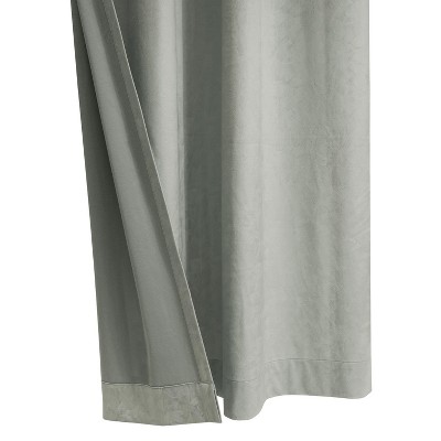 Bristol Gray Velvet Room-Darkening Grommet Curtain Panel 52" x 84"