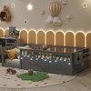 KWPZQEB Twin Bed Frame - Floor Bed Frame with Safety Guardrail and Light, Wooden Floor Bed with Storage Shelf for Kids, No Box Spring Needed, Gray - 2 of 4