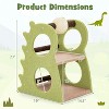 Angel Sar 2-Tier Modern Cat Tree with Rotatable Sisal Ball, Dinosaur-Shaped Cat Tower with Plush Perches & Multi-Entry Holes, Compact Activity Center - 3 of 4