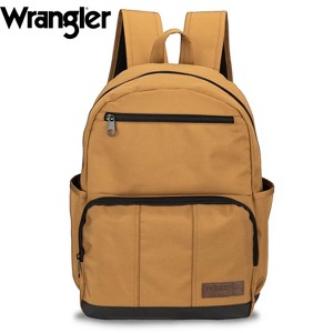 Wrangler 17" Industry Backpack for Mens Womens Kids, Classic Logo Water Resistant Casual Daypack with Padded Laptop Notebook Sleeve - 1 of 4