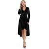 Women's Cocktail Dresses 2025, Formal Velvet Wedding Guest Ruffle Prom Party Evening Flowy Long Sleeve Dress V-Neck Vintage Dress - 2 of 4
