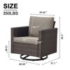 POCASSY 1 Piece Outdoor Swivel Rocker, Brown Wicker All Weather Swivel Gliding Patio Chair with Deep Seat High Back for Porch Balcony Deck - 4 of 4