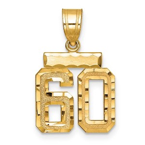 Black Bow Jewelry 14k Yellow Gold, Varsity Collection, Small D/C Pendant Number 60 - 1 of 3