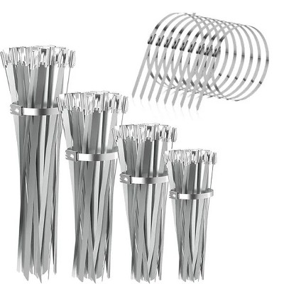 thumbnail image 2 of Bemaka 100Pcs Metal Zip Ties 11.8 Inch 304 Stainless Steel Cable Ties Heavy Duty 2 of 9