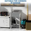 21"x20"x37" free-standing stainless steel sink with 360° rotating faucet, hot/cold water supply, and storage rack for kitchens and outdoor use. - 3 of 4