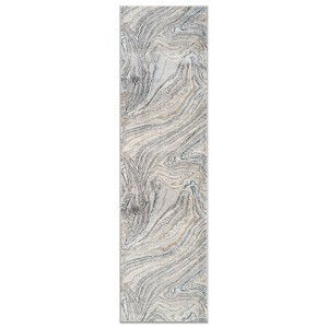 World Rug Gallery Marble Swirl Distressed Area Rug - Low-Pile Rug for Living Room, Bedroom, or Play Area - Easy to Clean, Kid & Pet Friendly, Durable - 1 of 4
