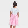Girls' Short Sleeve Knit Tulle Tiered Dress - Cat & Jack™ - 2 of 3