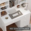 LIVAREEmlen Vintage 40'' Home Executive Desk and Upholstered Chair Set with Bookshelf, Computer Desk with Four Drawers, Storage Shelf and Chair - 3 of 4