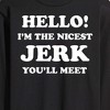 Men's - Instant Message - Hello Nicest Jerk You'll Meet Long Sleeve Graphic T-Shirt - 2 of 4