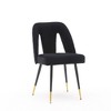 NicBex  Set of 2 Dining Chairs with Nailheads and Gold Tipped Black Metal Legs,Velvet Upholstered Armless Chairs for Kitchen,Living Room - 2 of 4