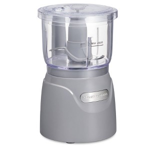 Hamilton Beach 3-Cup Stack & Press Food Chopper - Gray - 72740: Compact Vegetable Processor, Dishwasher-Safe Parts - 1 of 4