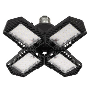 YANSUN 4-Leaf Garage Light, 6000K Cool White, Black Finish - 1 of 4