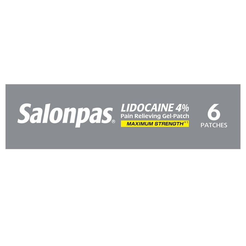 Salonpas Lidocaine 4% Pain Relieving Gel Patch - Odor Free - 6ct, 4 of 7